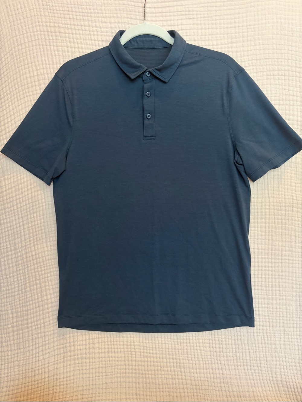 lululemon Men’s Navy Blue Short Sleeve Performance Polo Golf Shirt 22" PTP